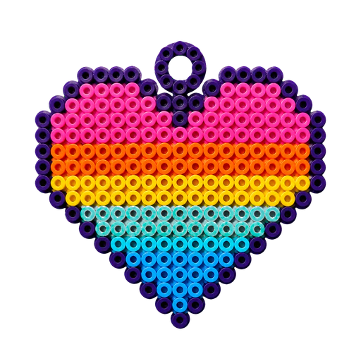 Stripe heart fuse bead charm concept
